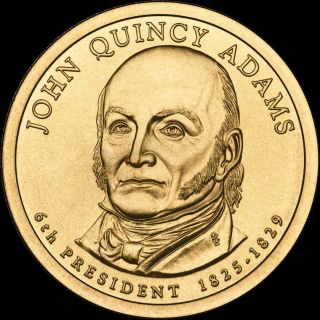 2008 D John Quincy Adams Presidential Dollar " Brilliant Uncirculated " Coin Us