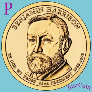 2012 - P Benjamin Harrison Golden Presidential Dollar From Roll Uncirculated
