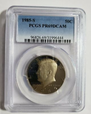 1985 S Kennedy Half Dollar Deep Cameo Pcgs Pr 69 Dcam Gem Proof Us Coin