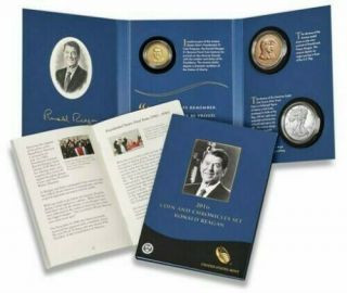 2016 Us Ronald Reagan Coin And Chronicles Set Owner & Ogp