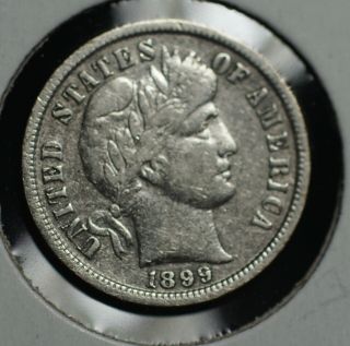 1899 S Barber Silver One Dime 10c Coin