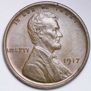 1917 Lincoln Wheat Small Cent Choice Bu E153 Rnt