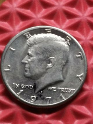1971d Kennedy Half Dollar - Error - Double Die Obverse - Ddo 50 Cents