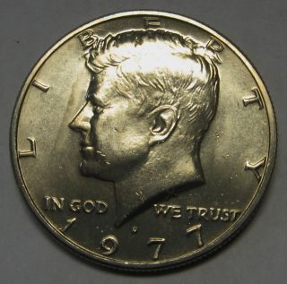 1977 - D John F Kennedy Clad Half Dollar In Choice Bu Coin
