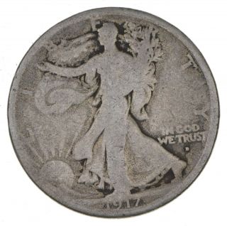 Key Date - 1917 - D Obverse Walking Liberty Silver Half Dollar 453