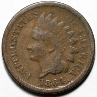 1864 United States Bronze Indian Head 1 One Cent Coin