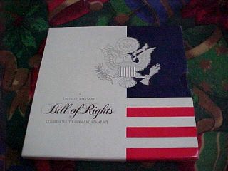1993 Bill Of Rights Proof Silver Half Dollar Coin And Stamp Commemorative Set