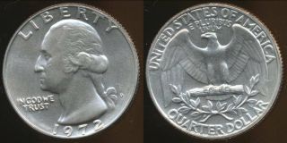 United States,  1972 - D Quarter,  1/4 Dollar,  Washington - Uncirculated