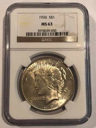 1926 Silver Dollar Coin S$1 Ms 63 Ngc