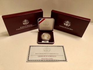 1998 - S Robert F Kennedy Memorial Commemorative Silver Dollar Coin W/coa