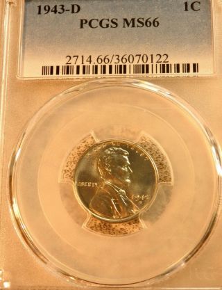 1943 - D Ms66rd Pcgs Lincoln Wheat Back Penny