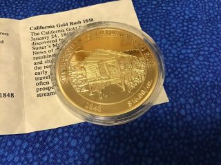 2010 Proof - The History Of Gold 1848 Sutters Mill California Gold Rush Com Coin