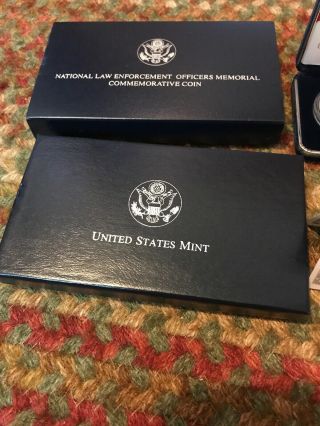 1997 National Law Enforcement Memorial PROOF SILVER Dollar Coin OGP 2