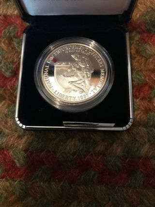 1997 National Law Enforcement Memorial PROOF SILVER Dollar Coin OGP 4