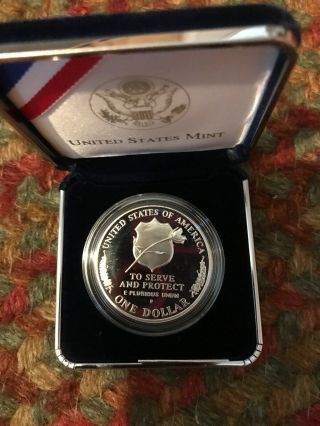 1997 National Law Enforcement Memorial PROOF SILVER Dollar Coin OGP 5