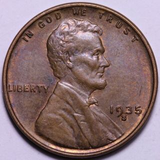 Unc 1935 - S Lincoln Wheat Cent Penny R12sm