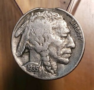 1935 P Buffalo Nickel Clipped Planchet Error Coin