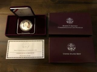 1998 - S Robert F Kennedy Memorial Commemorative Silver Dollar Coin Ogp