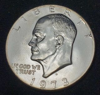 1973 - D $1 Ike Dollar Eisenhower Us Dollar Bu Uncirculated
