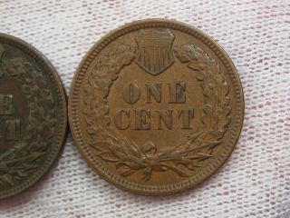 2 XF INDIAN HEAD Pennies.  1897 & 1901.  56 5