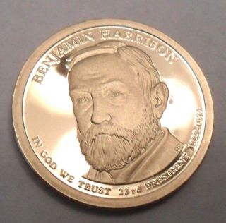 2012 S Benjamin Harrison Presidential Proof Dollar Coin