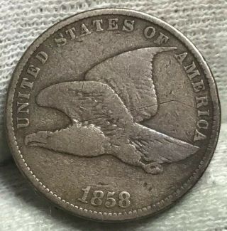 1858 Flying Eagle Cent Penny Decent Coin Rhys