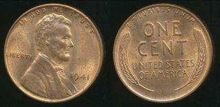 United States,  1941 One Cent,  Lincoln Wheat - Uncirculated