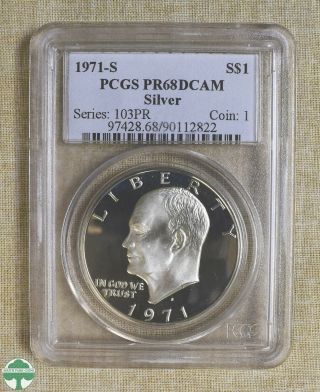 1971 - S Franklin Half Dollar - Pcgs Certified - Pr68dcam - Silver