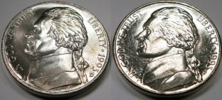 1993 P D Jefferson Nickel Coin Set Of 2 Brilliant Uncirculated Set Coin 