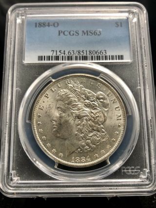 1884 - O $1 Morgan Silver Dollar Pcgs Ms63 (1528)