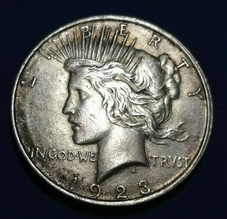 U.  S.  1923 Peace Silver Dollar Coin Start Bid One Cent