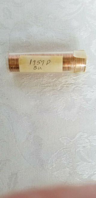 1957 D Bu Roll Lincoln Cent Wheat Penny Uncirculated