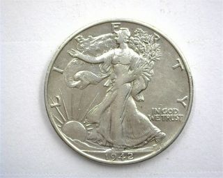 1942 - S Walking Liberty Silver 50 Cents Uncirculated