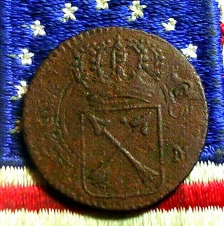 Authentic 1720 1 Ore Arrows Hudson Fur Trade Colonial Revolutionary War Coin R