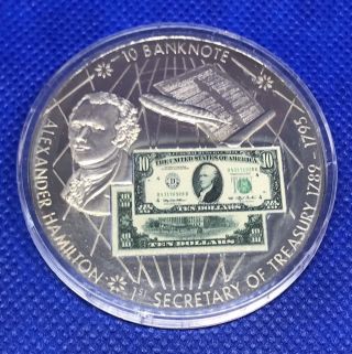Alexander Hamilton $10 Banknote Proof Coin Secretary Of Treasury 1789 - 1795