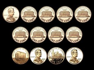 2000 2001 2002 2003 2004 2005 2006 2007 2008 2009 S Lincoln Proof Set Of 13
