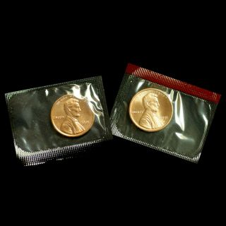1991 P,  D Lincoln Memorial Penny Uncirculated Coins Cello