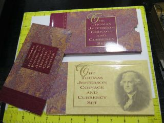 1993 Thomas Jefferson Coinage & Currency Set Silver Dollar United States ✮✮