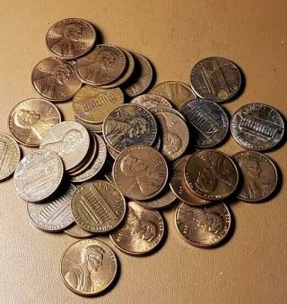 1982p Small Date Copper,  Circ Lincoln Memorial Pennies - Partial Roll Of 38 Coins