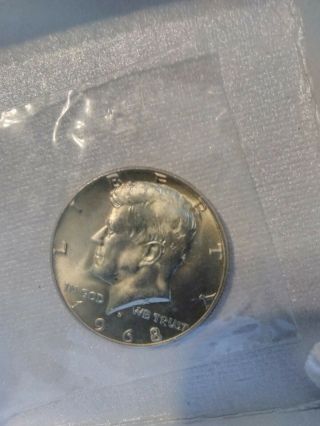 1968 John F.  Kennedy Half Dollar Coin Silver