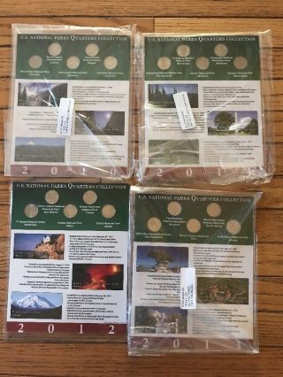 2010 - 2013 USA Colorized National Parks quarters 4 Coins Set 6