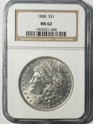 1888 P Ngc Ms 62 Morgan Silver Dollar 38