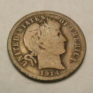 1914 P Barber Dime 90 Silver Ag Or Better