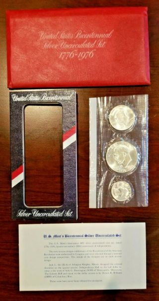 1776 - 1976 - S Us Bicentennial Silver Uncirculated Set In Envelope