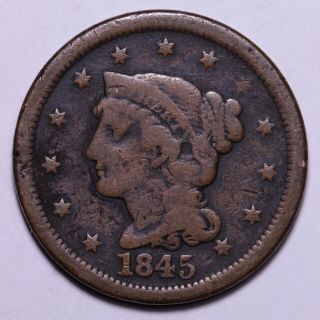 1845 Braided Hair Large Cent K1gb