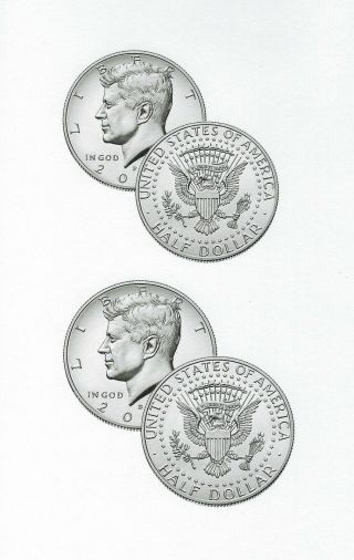 2015 - P & D Kennedy Half Dollar - U.  S.  Uncirculated Coin (2 Coin$)
