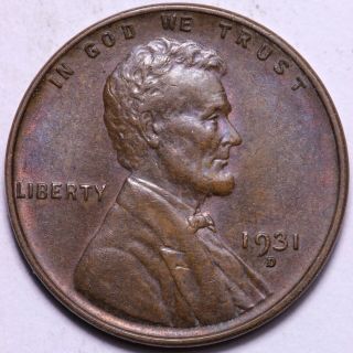 Choice Au/unc 1931 - D Lincoln Wheat Cent Penny K2jcl