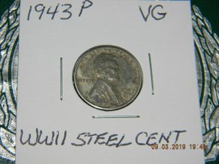 1942 - P Mercury 90 Silver Dime,  1968 - D Jefferson UNC Nickel&1943 WWII Steel Cent 5