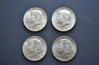 4 Jfk Half Dollars 1964 1968 1969 40,  90 Silver Kennedy Coins 50 Cent