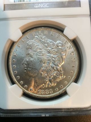 1883 - O Morgan Silver Dollar Ngc Ms62 Beautyful Toning Fields[close To Pl]